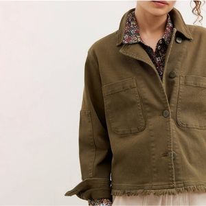 Anthropologie Sanctuary Utility Cropped Jacket Olive Green Size Small